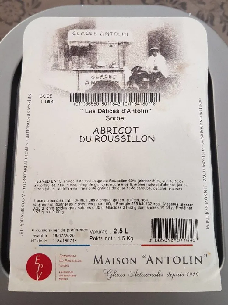 Sorbet abricot du Roussillon