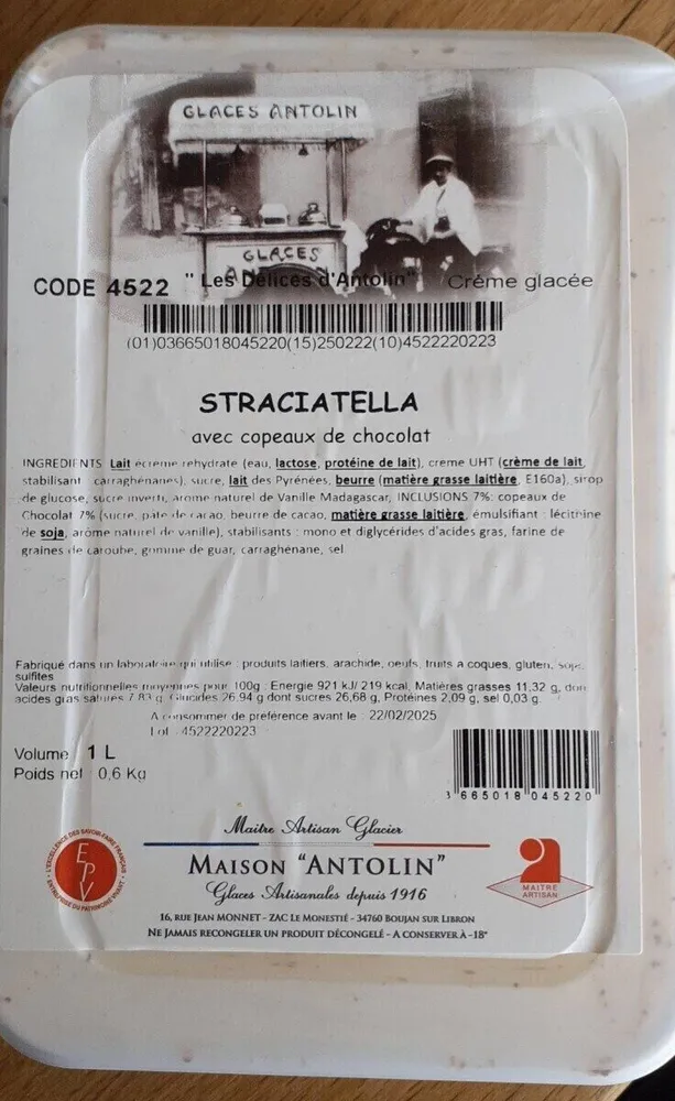 Crème glacée straciatella