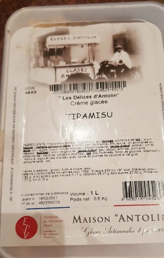 Crème glacée tiramisu