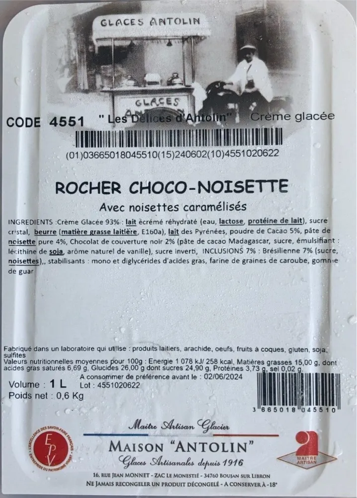 Glace Rocher Choco-Noisette