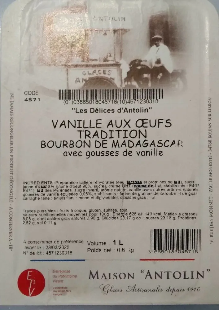 Vanille aux œufs tradition