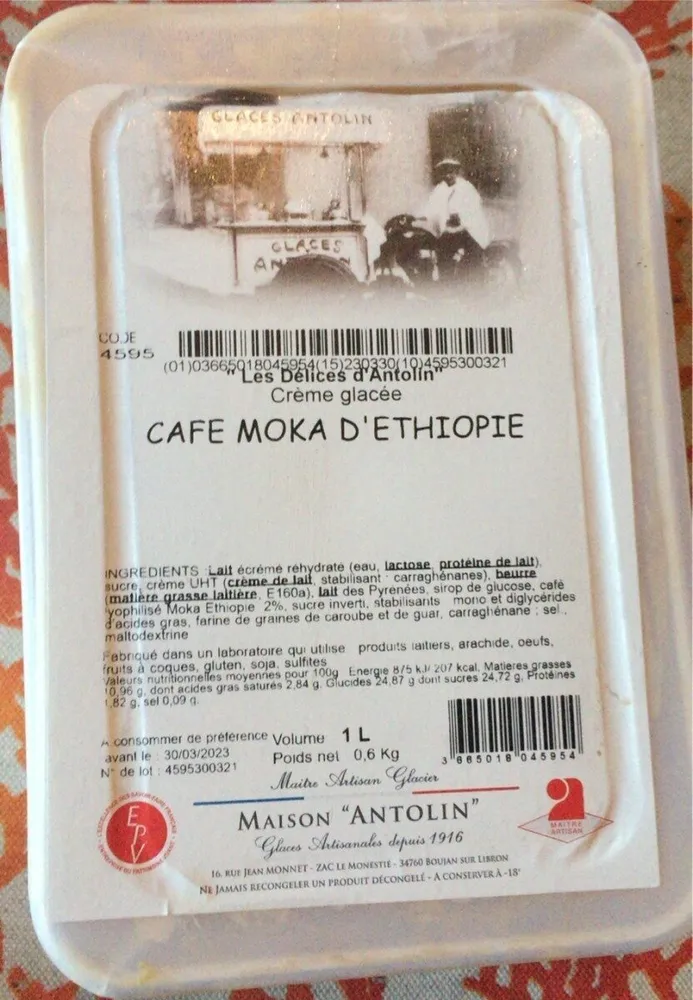 Crème glacée Café Moka d’Ethiopie