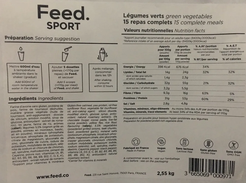 Feed Sport Légumes verts