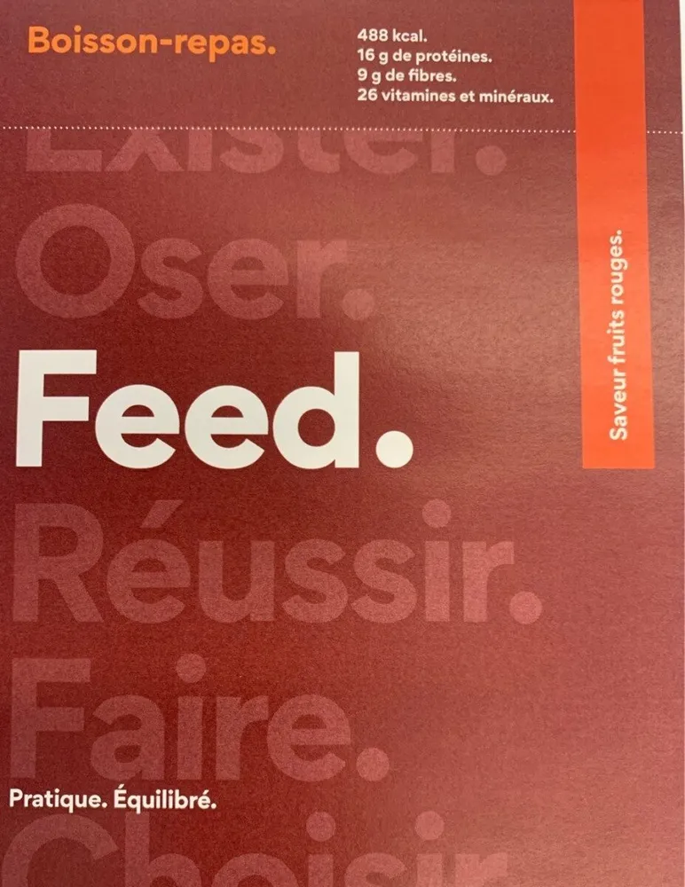 Boisson-repas saveur fruits rouges