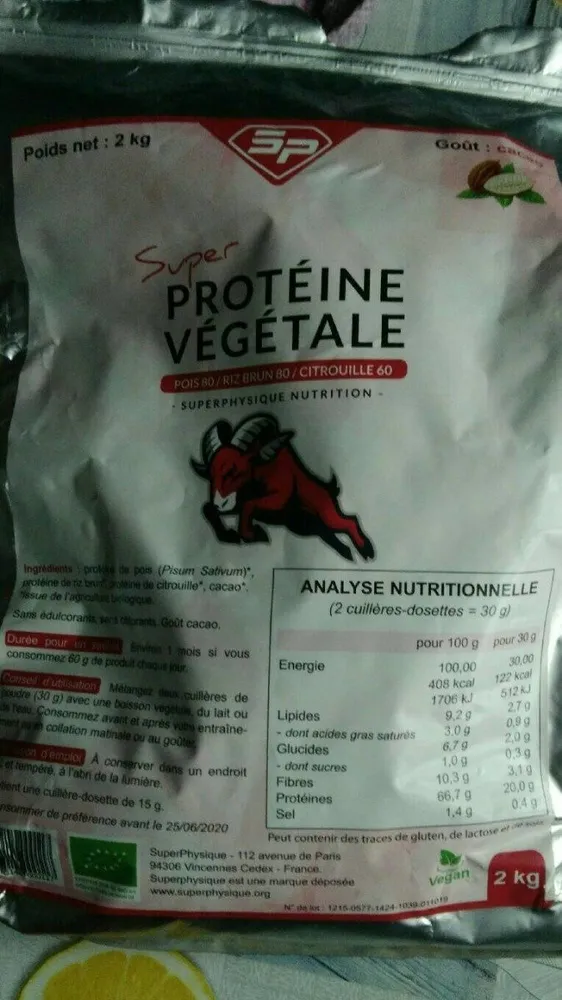 Protéine végétal super physique