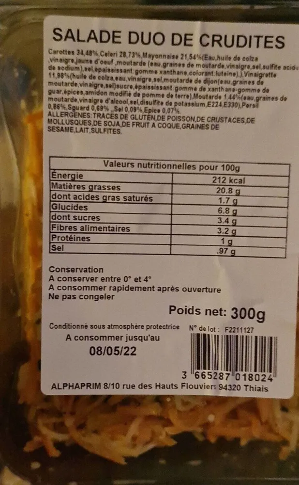Salade duo de crudités