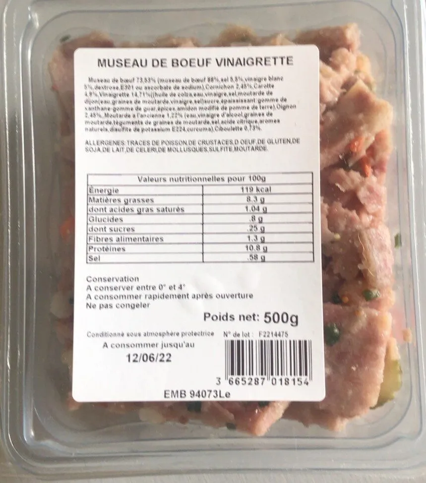 Museau de boeuf vinaigrette