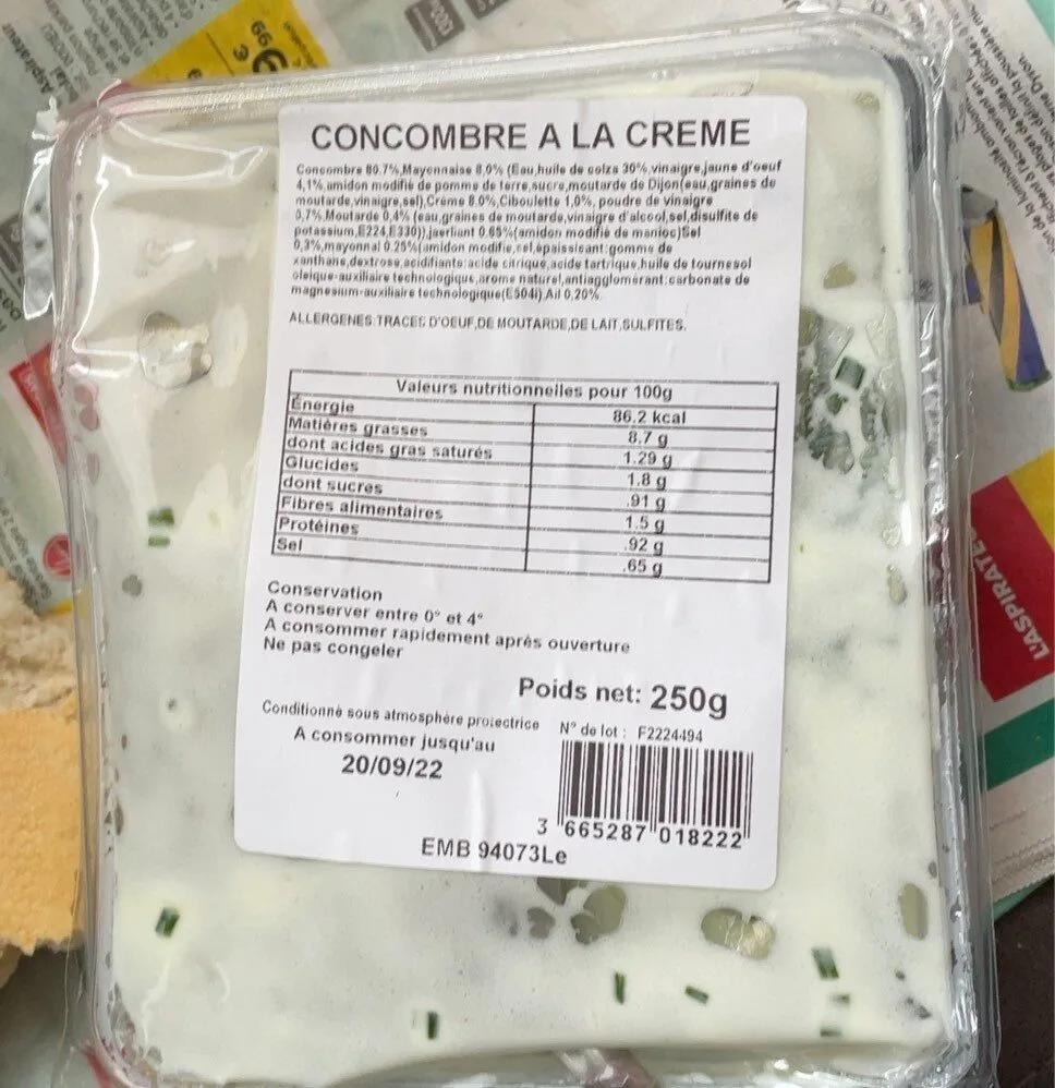 Concombre à la crème