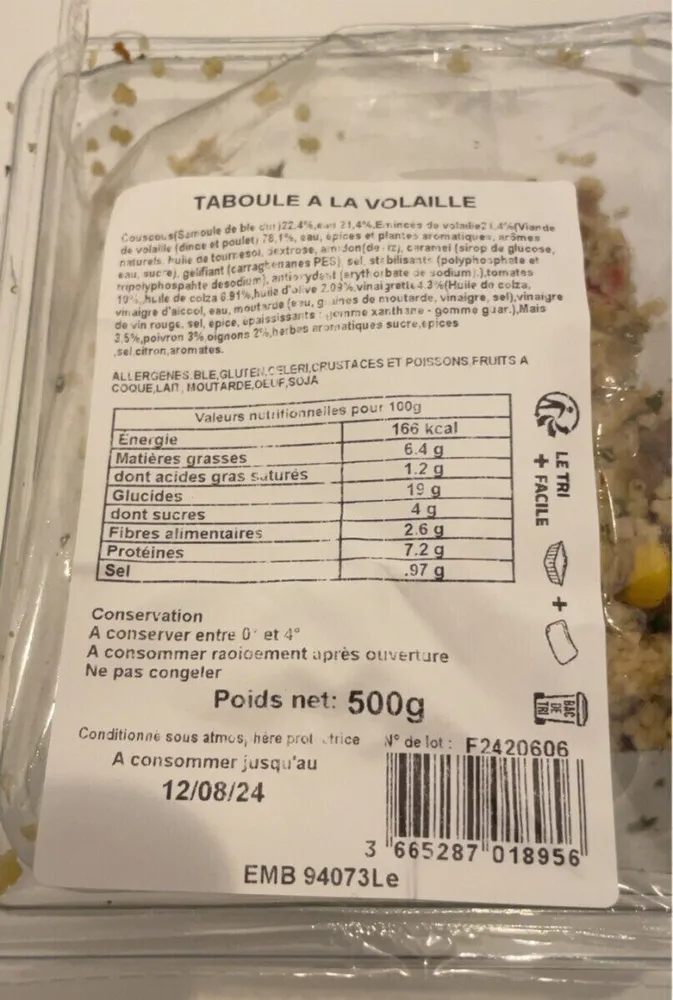 Taboule a la volaille
