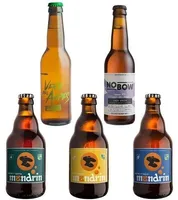 Lot 5x33cl - Assortiment bières artisanales du terroir des Alpes : Verte des Alpes 4,8% Alc./Vol, Mandrin aux Noix 5,8% Alc./Vol, Mandrin au Sapin 8% Alc./Vol, Mandrin au Miel 4,8% Alc./Vol, Nobow Lad
