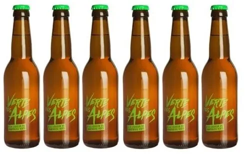 Lot 6x33cl - Bière artisanale Verte des Alpes by Mandrin à la liqueur de Chartreuse verte 4,8% alc./Vol - Brasserie du Dauphiné
