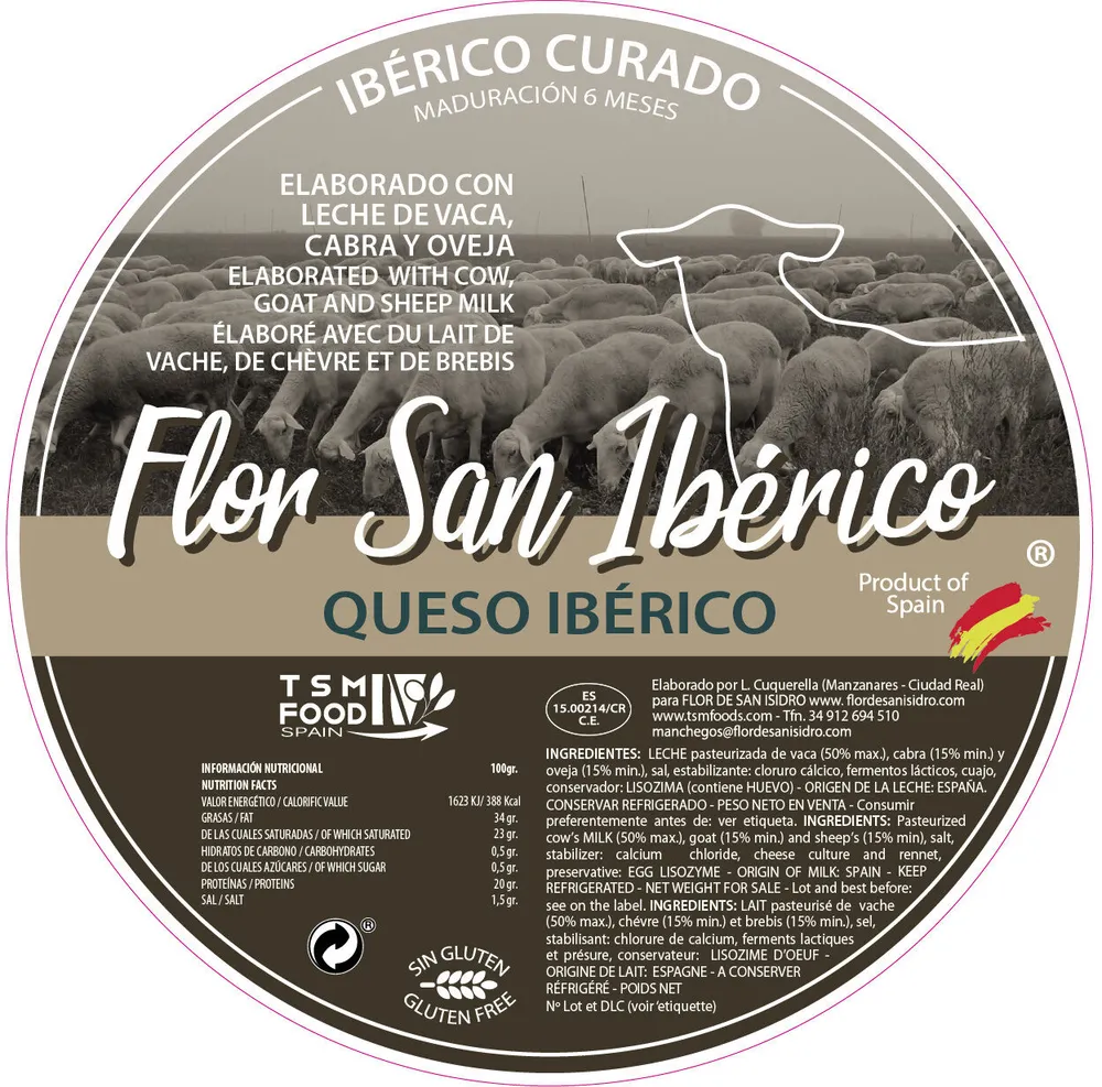 Queso ibérico curado 6 mois - 3kg