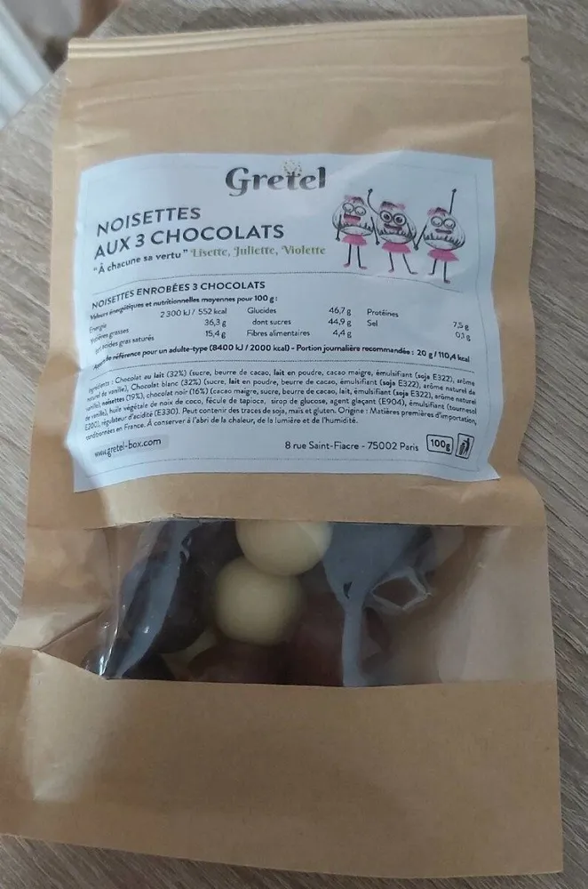 Gretel noisette aux 3 chocolats