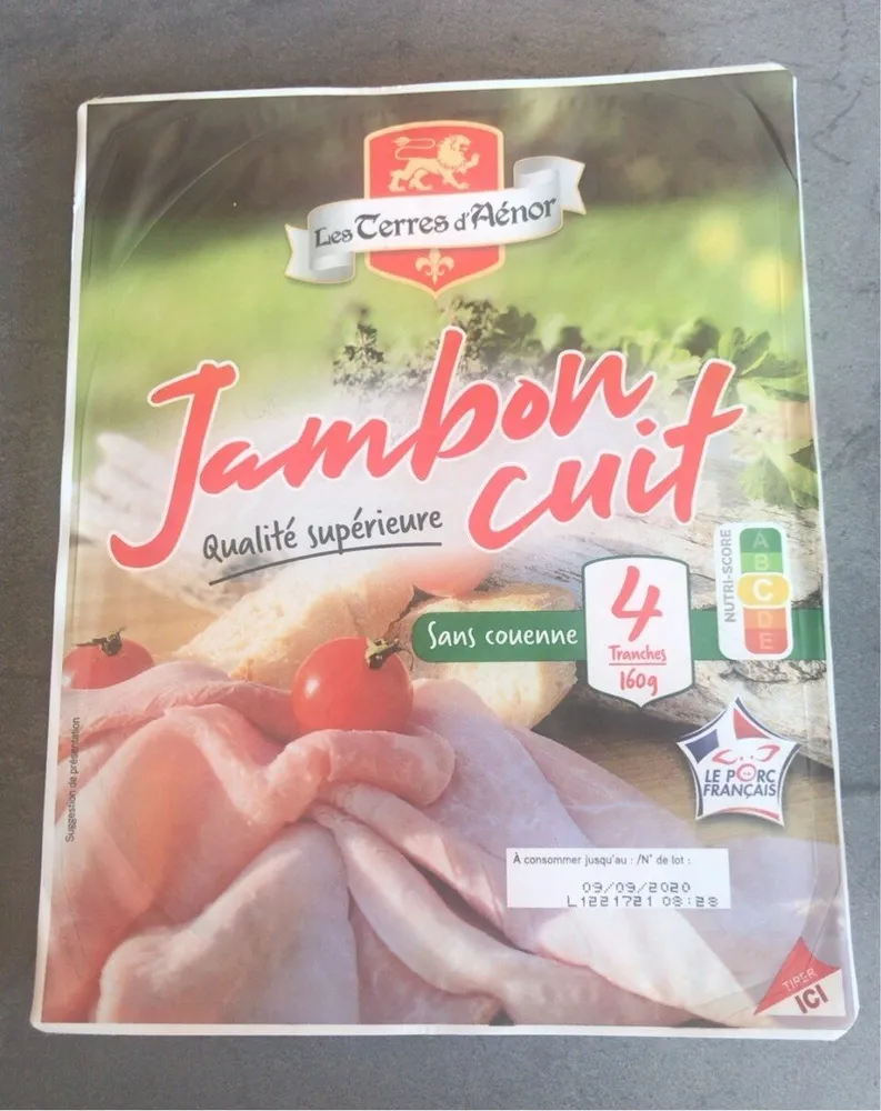 Jambon cuit superieur , découenné et degraissé