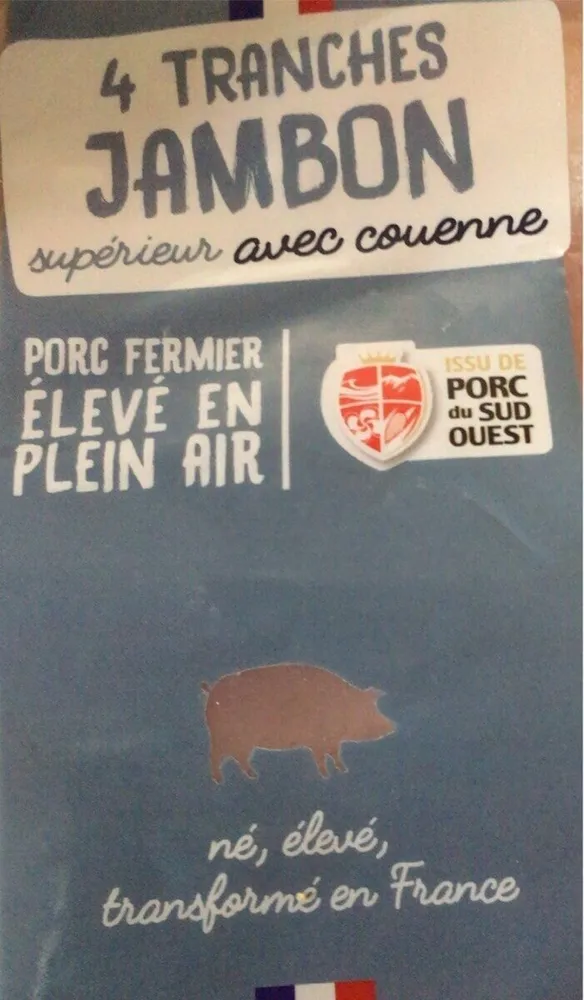 Jambon cuit supérieur issu de porc du Sud Ouest