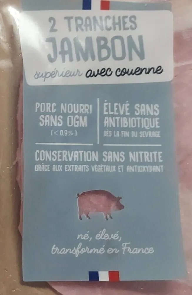 Tranches de jambon x2 avec couenne