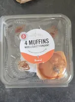 4 MUFFINS MOELLEUX ET FONDANT CŒUR CHOCO-NOISETTE