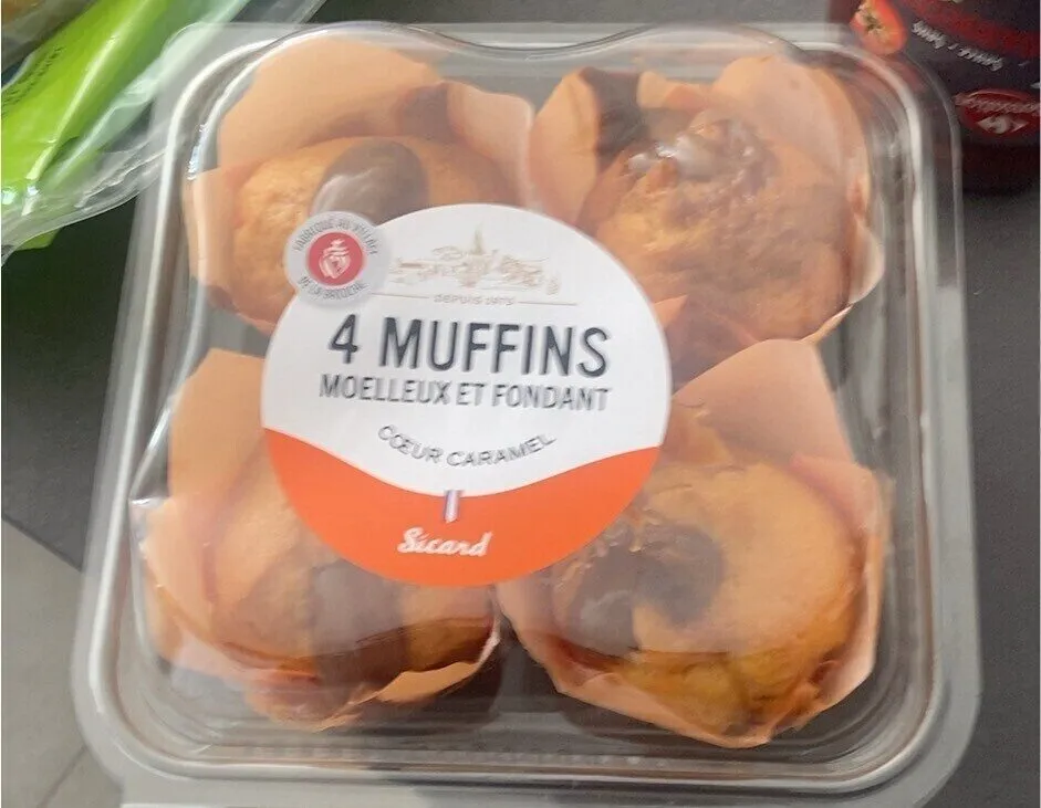 4 MUFFINS MOELLEUX ET FONDANT CŒUR CARAMEL