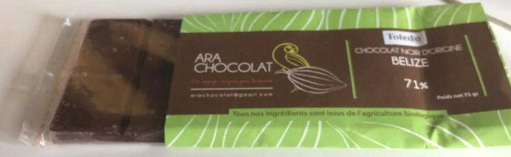 chocolat noir d'origine Belize 71%
