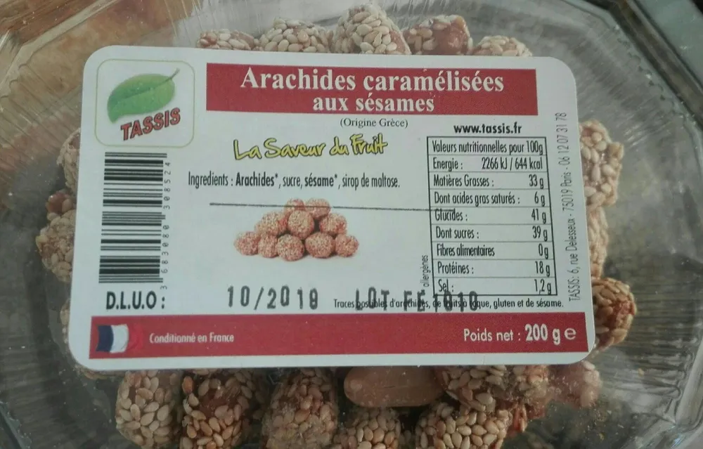 Arachides caramélisées aux sésames