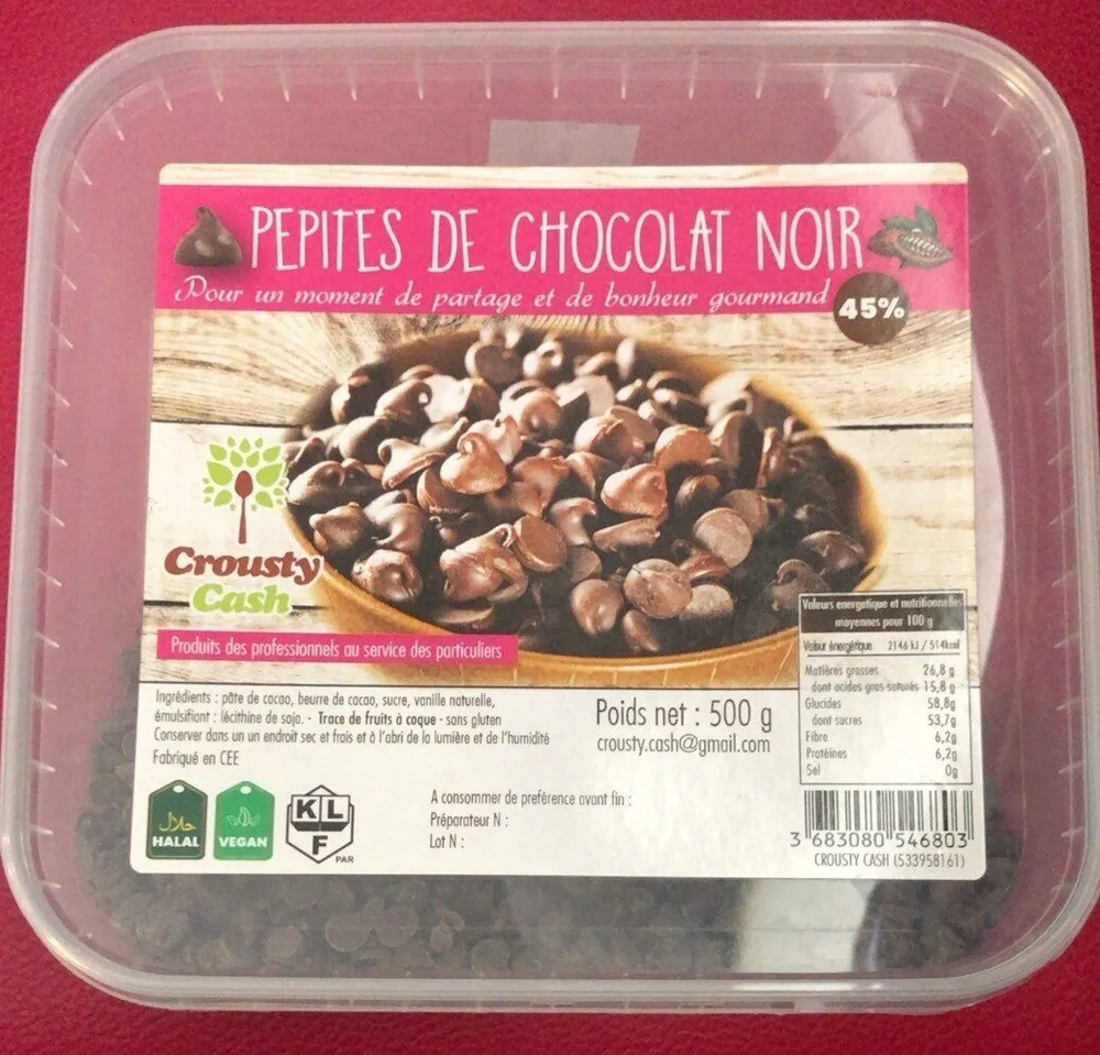 Pepites de chocolat noir
