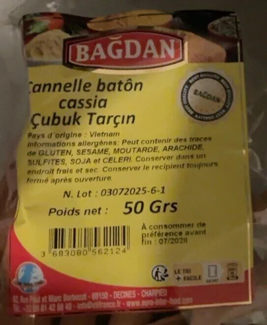 Cannelle batôn cassia Çubuk Tarçin