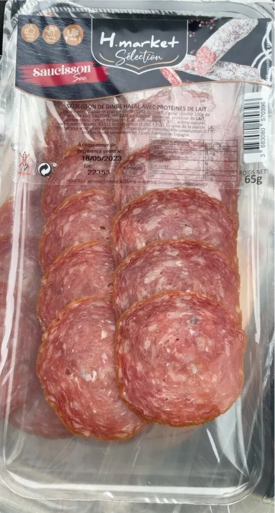 Saucisson sec de dinde