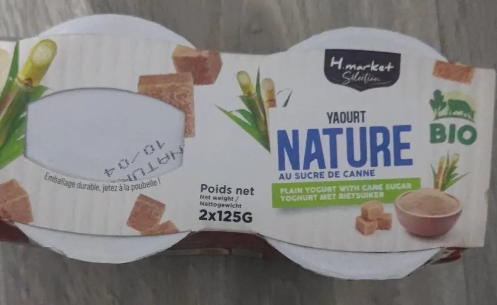 Yaourt nature au sucre de canne bio