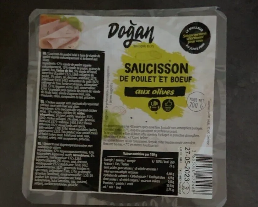 saucisson de poulet et boeuf