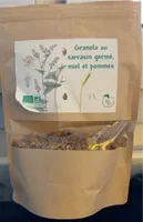 Granola sarrasin germé, miel et pommes