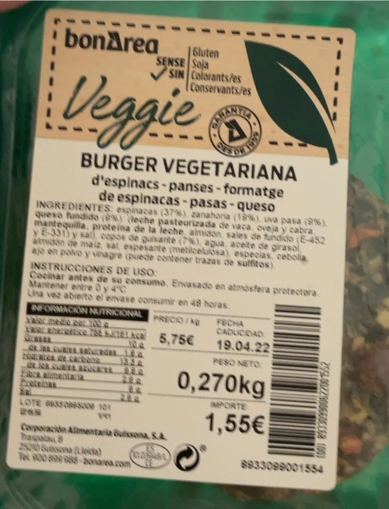 Hamburguesa vegetariana