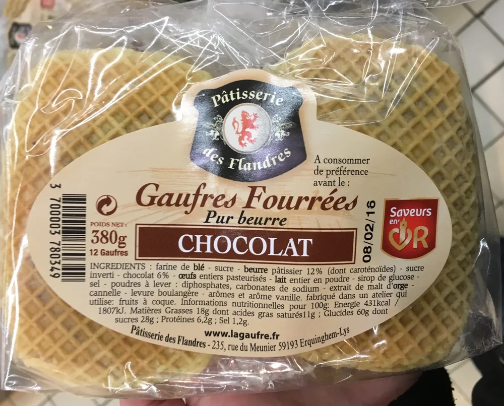 Gaufres fourrées chocolat