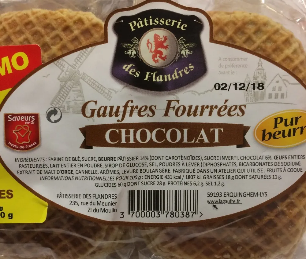 Gaufres Fourrées Chocolat