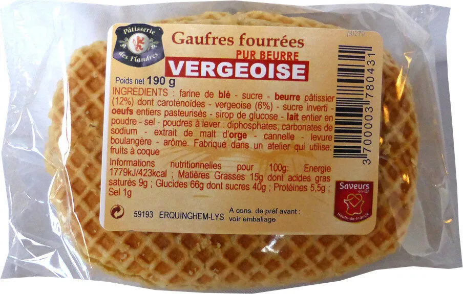Gaufres fourrées pur beurre Vergeoise