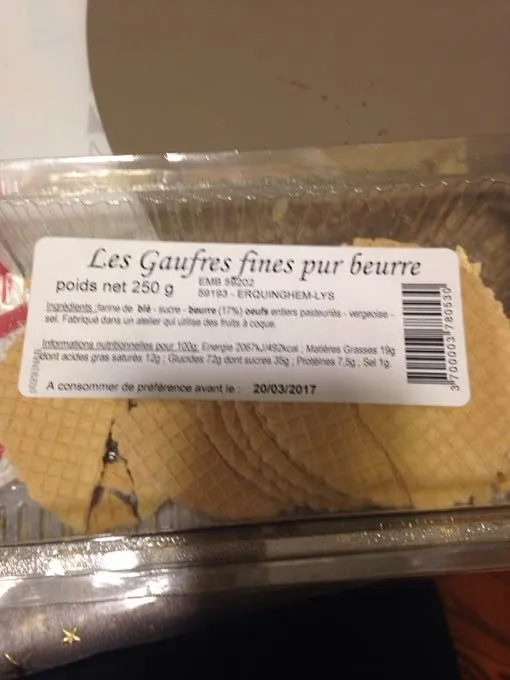 Gaufres Fines Pur Beurre