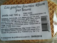 Gaufres fourrées rhum