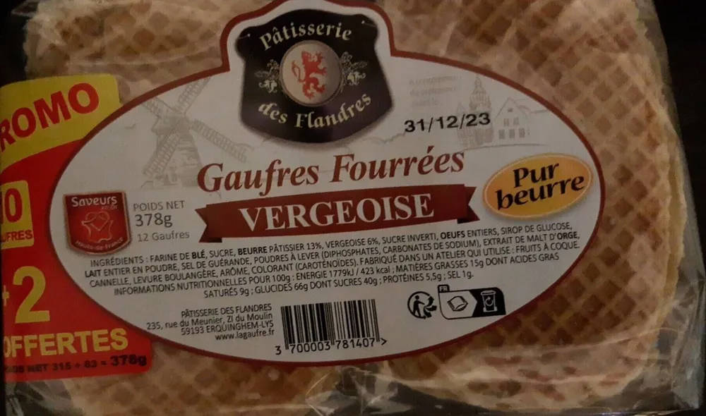 Gauffres fourrés Vergeoises