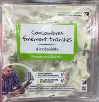 Concombres finement tranchés