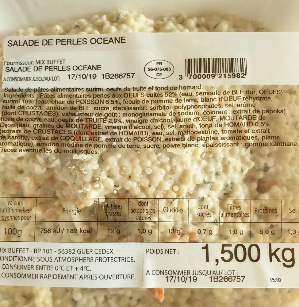 Salade de perles oceane