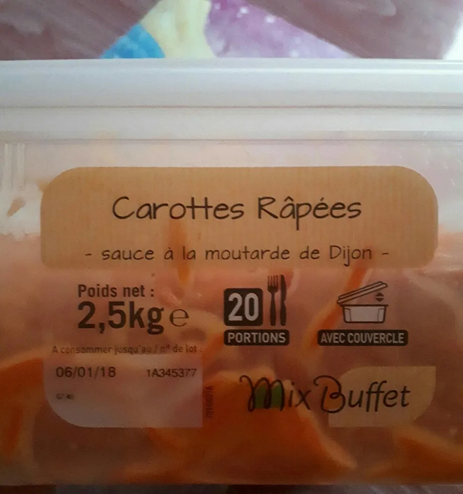 Carottes râpées sauce à la moutarde de Dijon