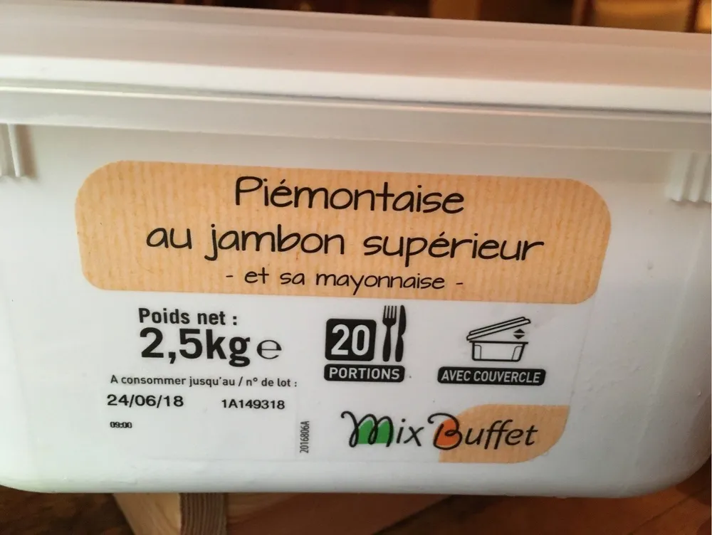 Piémontaise au jambon superieur et sa mayonnaise