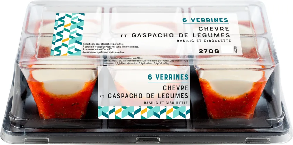 Verrine de Chèvre & Gaspacho de Légumes