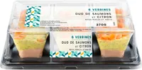 Verrines Duo de saumons et Citron, Pâtes perles et aneth