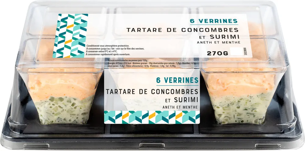 Verrines Tartare de Concombres et Surimi