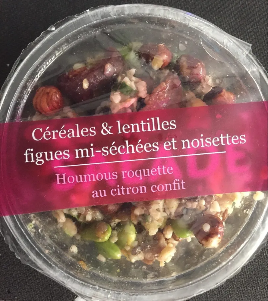 Salade céréales lentilles figues