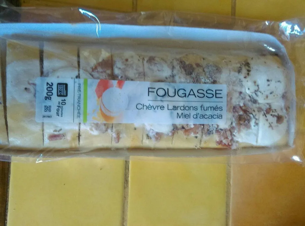 Fougasse chèvre lardons fumés miel d'acacia