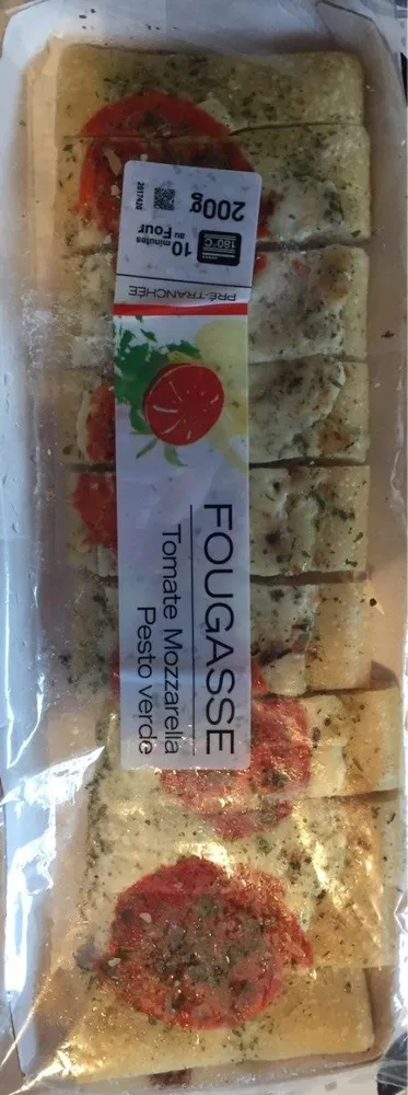 Fougasse tomate mozzarella et pesto verde