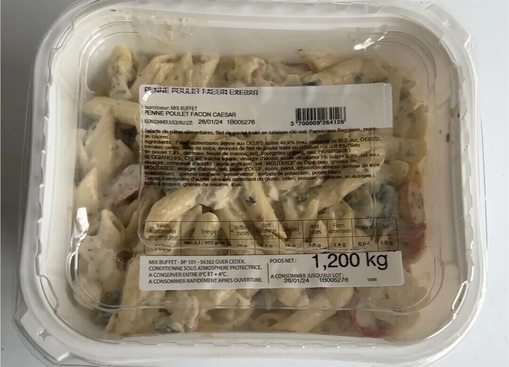 Penne poulet facon césar