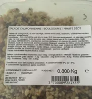 salade californienne : boulgour et fruits secs