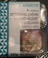 Verrines betteraves chèvre noix de St Jacques et legumes